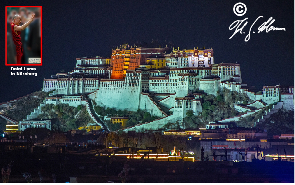 Potala-Palast von unserem Hotel in Lasa aus.