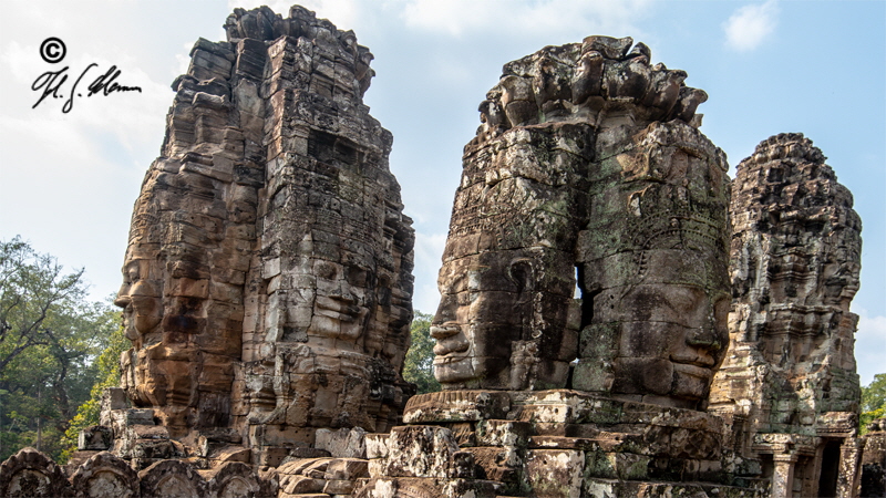 Einige Gesichtertrme des Staatstempels Bayon